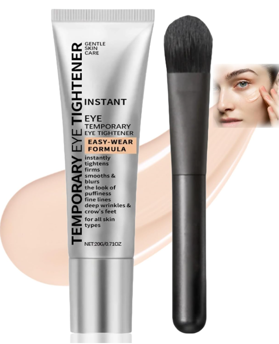 Temporary Eye Tightener Cream - Instant Eye Bag Tightening Cream with Brush, Wrinkle-Reducing for Under Bags & Fine Lines, Quick Face Firming Smoothing, 20ml