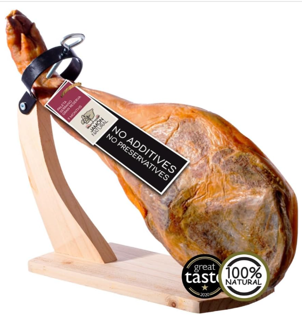 Award-Winning Serrano Ham Leg with Stand | Whole Paleta Shoulder 4-4.5kg | Authentic Spanish Jamon | 100% Natural