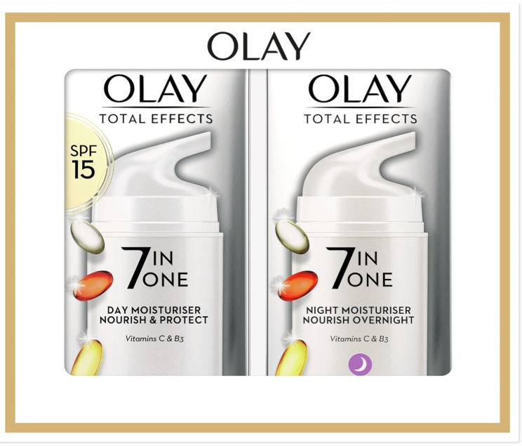 Olay Total Effects Anti-Ageing 7in1 Gift Set: Day Cream Moisturiser 37ml, Night Cream Firming Moisturiser 37ml