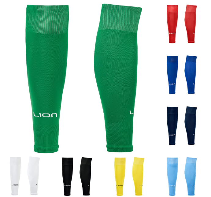 LION SPORTSWEAR Football Sock Sleeves To Accompany Grip Socks - Fits Over Calf/Shin Pads - Variety Of Colors To Match Your Team Kit