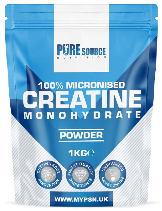 Pure Source Nutrition Creatine Monohydrate Powder Vegan Gluten Free 100% Micronised Creatine Unflavoured Proven to Improve Physical Performance and Recovery Powder (1kg)