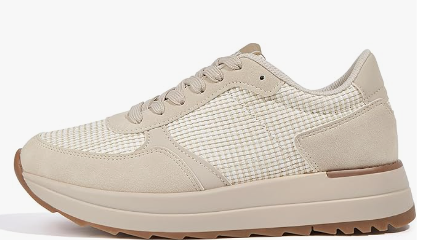 Lucky Step Womens Walking Shoes Women's Platform Fashion Sneaker,Casual Lace Up Shoe