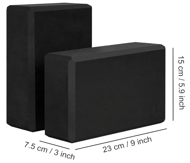 EXERZ Yoga Blocks 2pcs Gym Bricks -Comfortable Fitness Yoga Bricks, Anti-Slip, Lightweight and Travel Friendly Pilates Practice