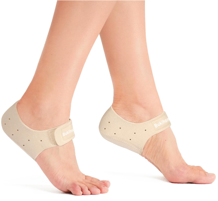 Plantar Fasciitis Gel Heel Protectors - Bukihome Heel Cups for Women Men Heels Spur Pain Relief - Heel Inserts Pads for Achilles Tendinitis Dry Cracked Heel Support Cushion, Small, UK Size 4-7