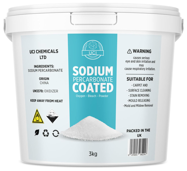 Sodium Percarbonate 3 KG Pure | Oxygen Bleach Granular | Eco Friendly Stain Remover, 3 kg Bucket Laundry Booster